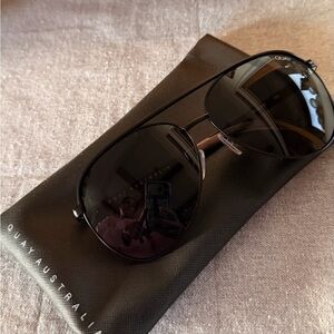 Quay Australia Black Aviator Sunglasses